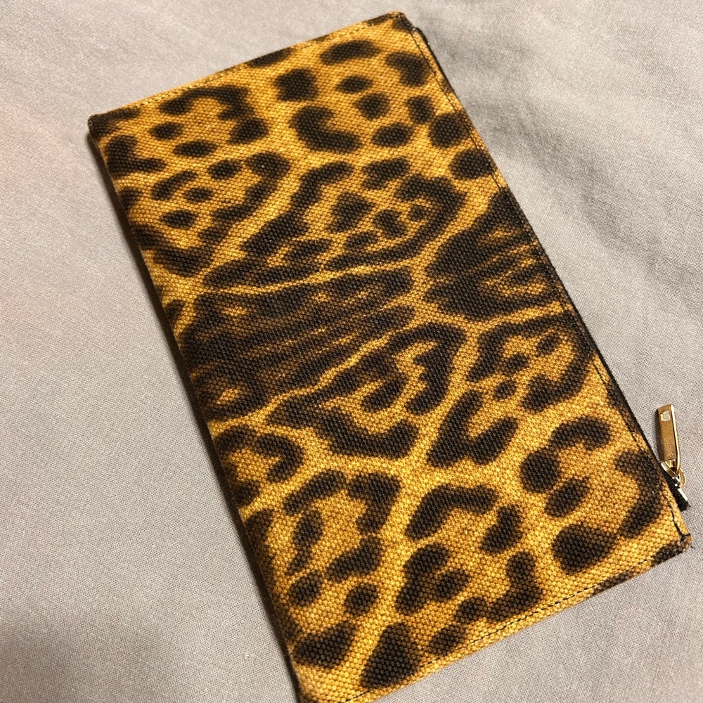 Yves Saint Laurent leopard print monogram bill pouch wallet Brown - Picture 2 of 8